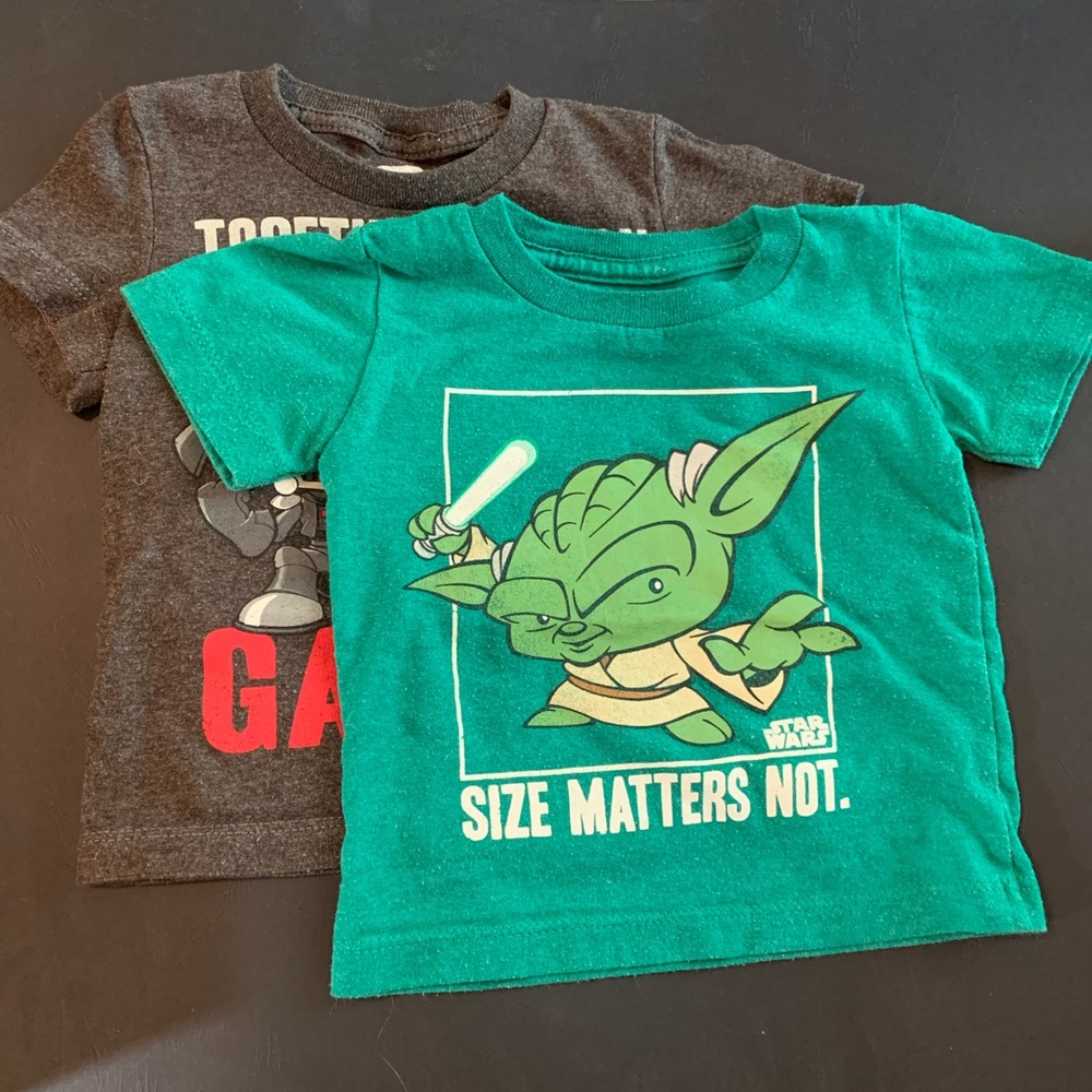 Star Wars T-shirts- mini Darth Vader and mini Yoda